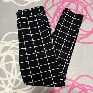 SHEIN Black and White Plaid Pants